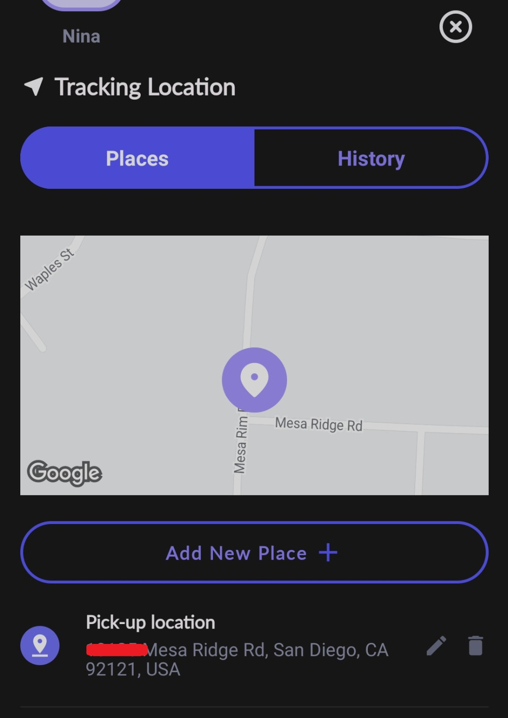 FamilyKeeper tracking location